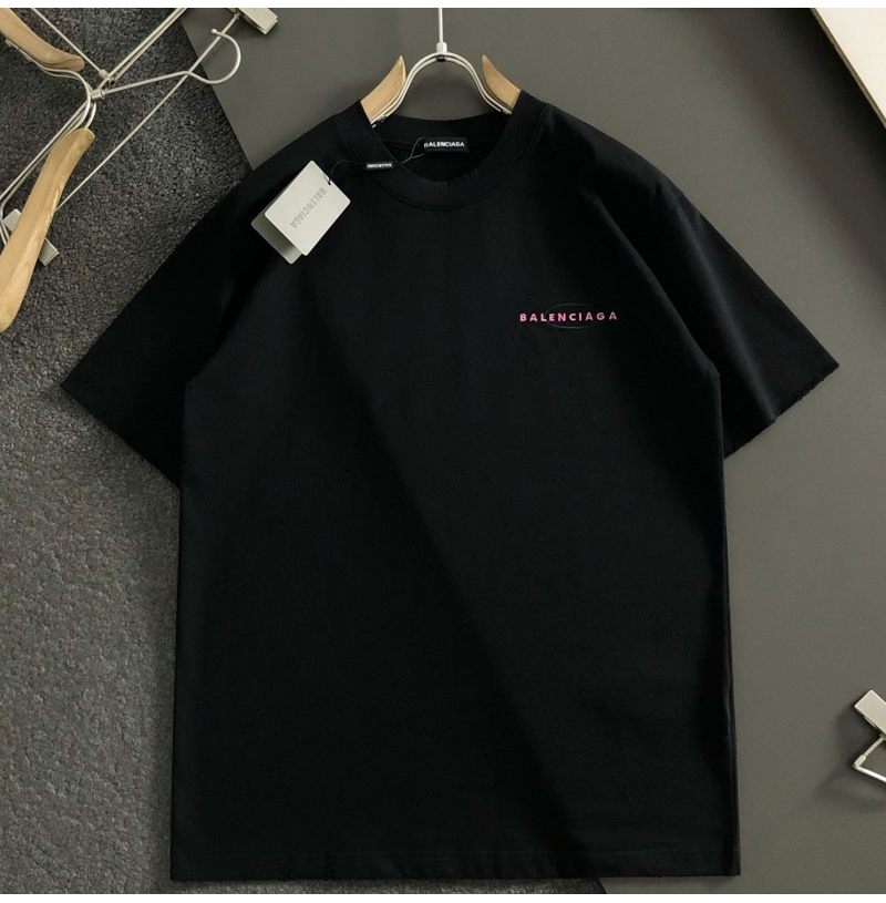 BALENCIAGA-04078 발렌시아가 2026년 신재품 핑크로고 남녀공용 티셔츠