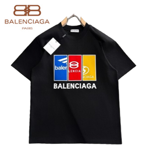 BALENCIAGA-062611 발렌시아가 블랙 패치 장식 티셔츠 남성용