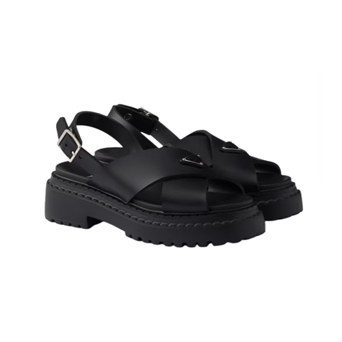 PRADA-1X102O 프라다 블랙 러버 샌들 여성용