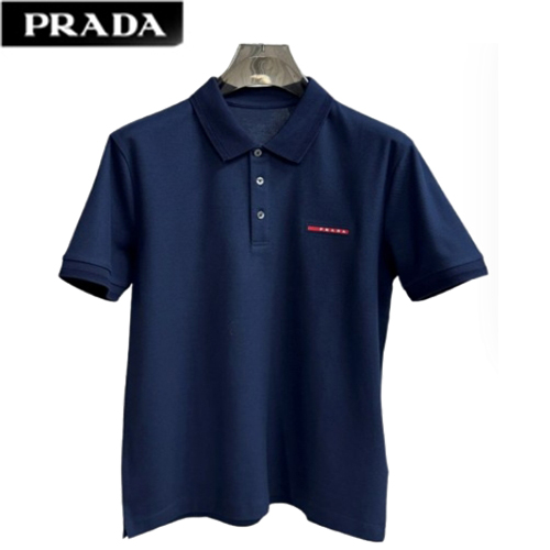 PRADA-03189 프라다 네이비 코튼 폴로 티셔츠 남성용