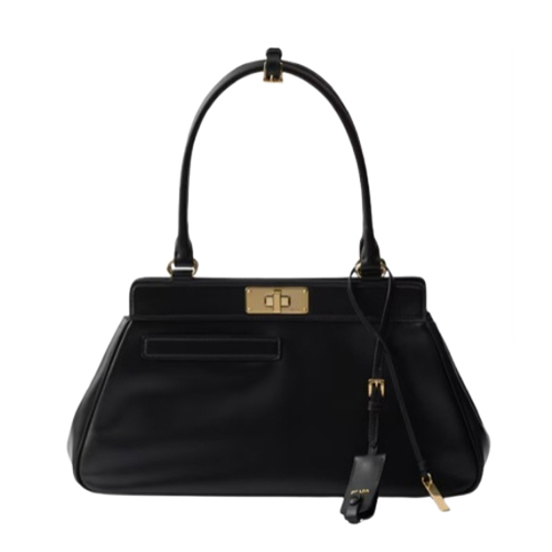 [스페셜오더]PRADA-1BG569 프라다 블랙 미디엄 송아지 가죽 토트백