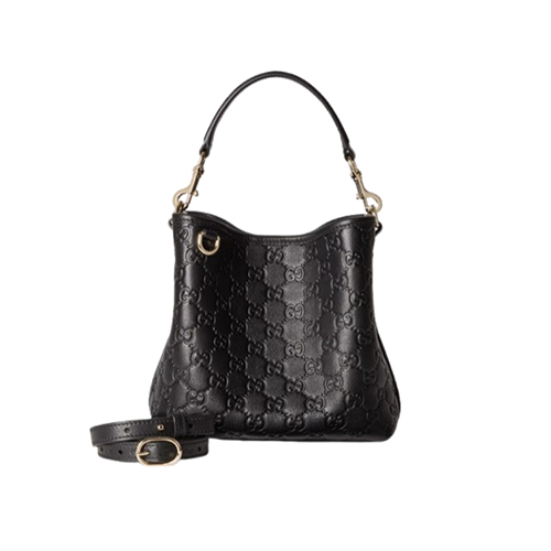 [스페셜오더]GUCCI-815118 1000 구찌 블랙 GG 엠블럼 스몰 버킷백