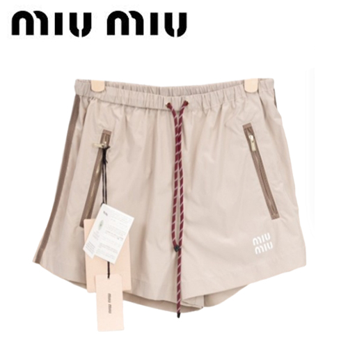 [스페셜오더]MIUMIU-060310 미우미우 베이지 나일론 쇼츠 여성용