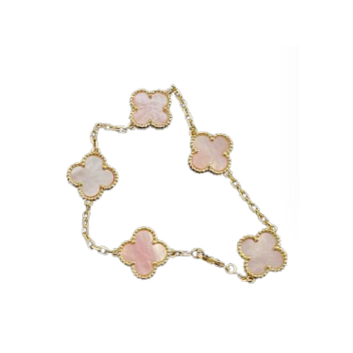 [스페셜오더]VAN CLEEF ARPELS-VCARA4 반클리프 옐로우 골드/핑크 빈티지 알함브라 브레이슬릿