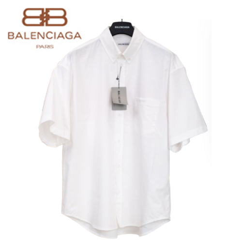 [스페셜오더]BALENCIAGA-060111 발렌시아가 화이트 코튼 반팔 셔츠 남성용