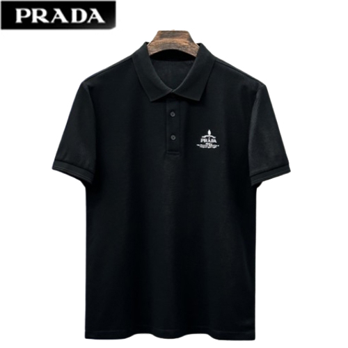 PRADA-050716 프라다 블랙 코튼 폴로 티셔츠 남성용