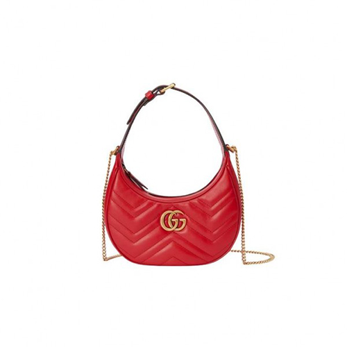 [스페셜오더]GUCCI-699514 6832 구찌 레드 GG 마몽 마틀라세 하프문 쉐입 체인 미니백