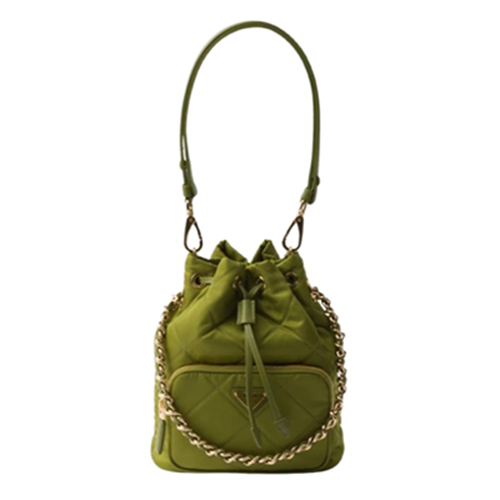 [스페셜오더]PRADA-1BH038 프라다 그린 리에디션 1995 체인 리나일론 숄더백