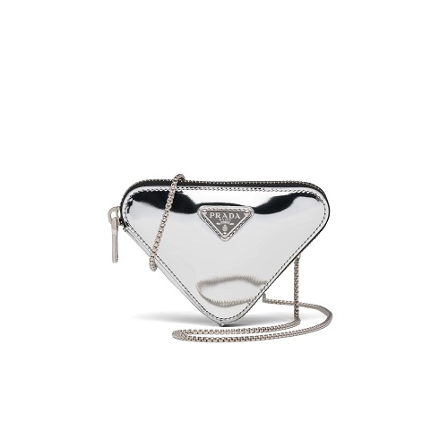[스페셜오더]PRADA-1NR005 프라다 실버 브러시드 가죽 미니 파우치