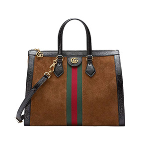 [스페셜오더]GUCCI-524537 2863 구찌 오피디아 브라우 스웨이드 가죽 미디엄 탑 핸들 백