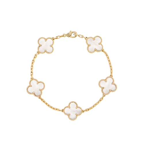 [스페셜오더]VAN CLEEF ARPELS-VCARA4 반클리프 옐로우 골드/화이트 빈티지 알함브라 브레이슬릿