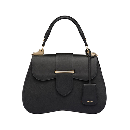 [스페셜오더]PRADA-1BN002 프라다 블랙 사피아노 가죽 대형 시도니백