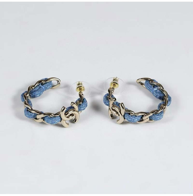 CHANEL-7654 샤넬 25 청데님 체인 이어링