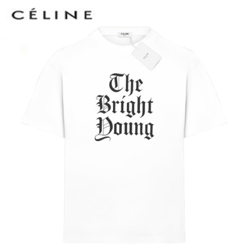 CELINE-06092 셀린느 화이트 프린트 장식 티셔츠 남여공용