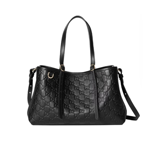 [스페셜오더]GUCCI-815214 1000 구찌 블랙 GG 엠블럼 미디엄 토트백