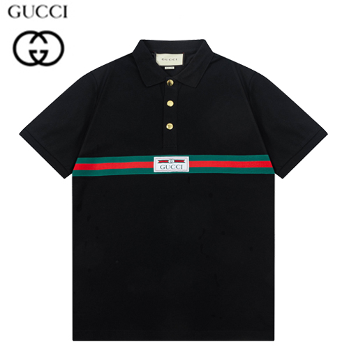 GUCCI-04012 구찌 블랙 Web 스트라이프 장식 폴로 티셔츠 남성용