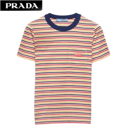 PRADA-06042 프라다 레드 스트라이프 티셔츠 여성용
