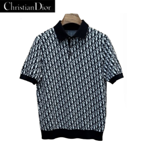 DIOR-03184 디올 블랙 Dior Oblique 폴로 티셔츠 남성용