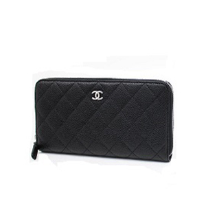 [스페셜오더]CHANEL-A50097 샤넬 퀄팅 은장 캐비어 지퍼 지갑 