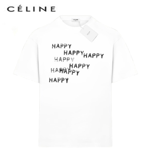 CELINE-06094 셀린느 화이트 프린트 장식 티셔츠 남여공용