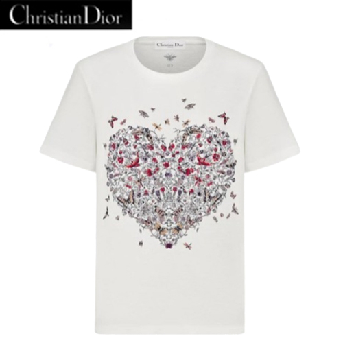 DIOR-513T09 디올 화이트 Dioramour 자수 티셔츠 여성용