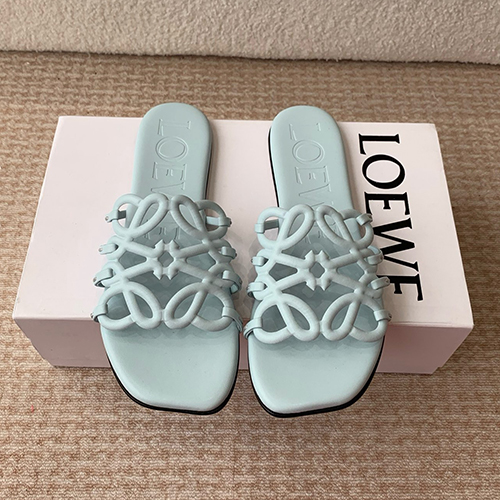 LOEWE-LLSP465 로에베 라이트 블루 페탈 애너그램 슬라이드 여성용