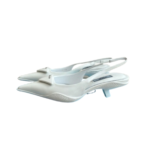 PRADA-07141 프라다 화이트 가죽 슬링백 펌프스