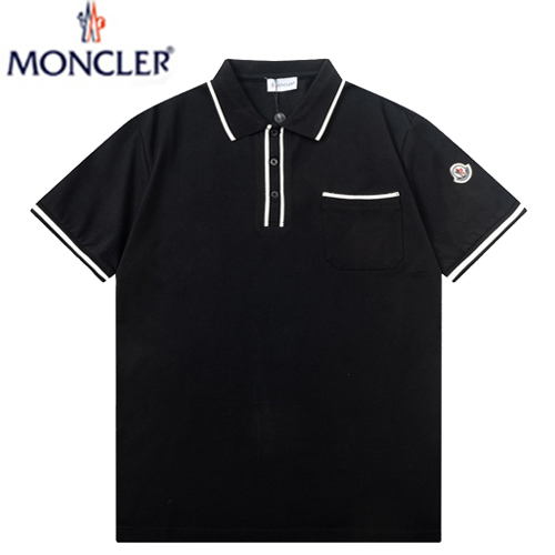 MONCLER-04015 몽클레어 블랙 코튼 폴로 티셔츠 남성용