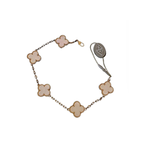 [스페셜오더]VAN CLEEF ARPELS-VCARA4 반클리프 옐로우 골드/자계 핑크 빈티지 알함브라 브레이슬릿