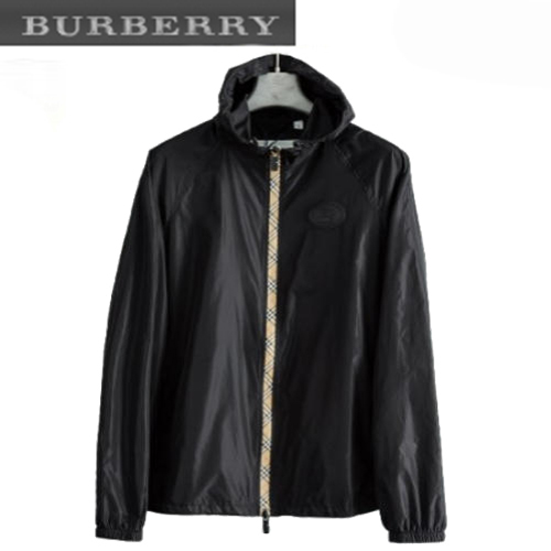 BURBERRY-08115 버버리 블랙 나일론 바람막이 후드 재킷 남성용