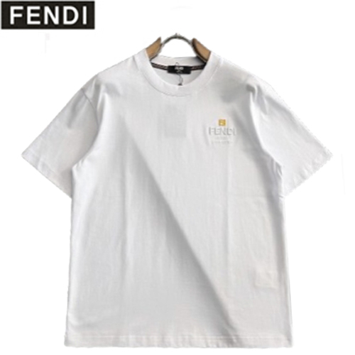FENDI-06266 펜디 화이트 코튼 티셔츠 남성용