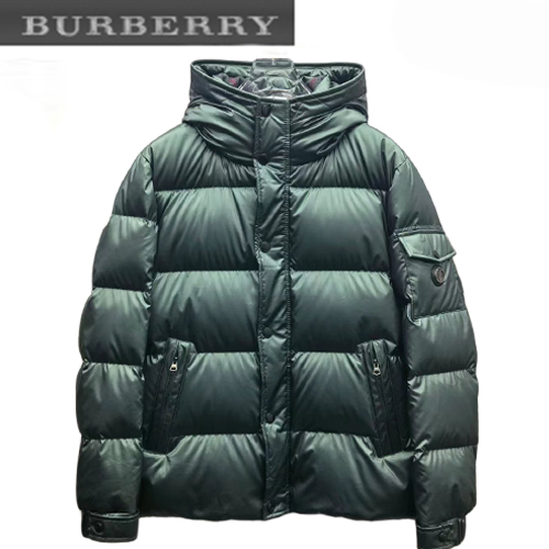 BURBERRY-11056 버버리 다크 그린 TB 로고 디테일 패딩 남성용