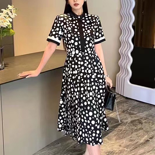 LOUIS VUITTON-03184 루이비통 블랙/화이트 코튼 드레스