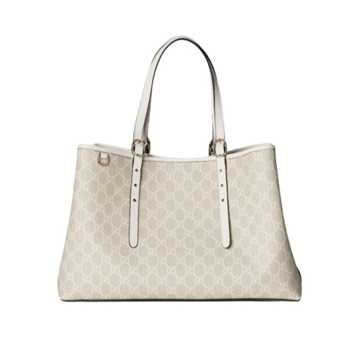 [스페셜오더]GUCCI-815213 9641 구찌 베이지/화이트 GG 엠블럼 미디엄 토트백