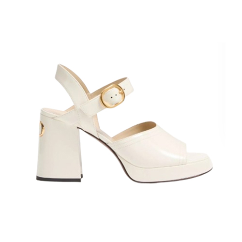 VALENTINO-7W2S0MI 발렌티노 화이트 포셋 폴리시드 카프스킨 플랫폼 샌들