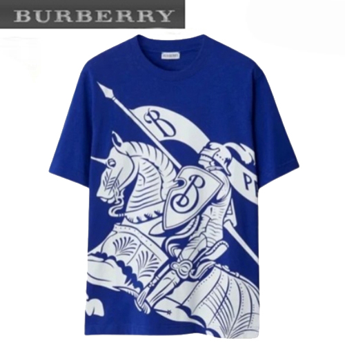 BURBERRY-80776681 버버리 블루 EKD 코튼 티셔츠 남여공용