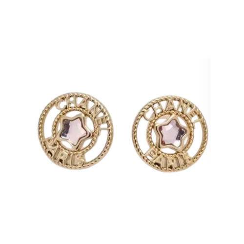 CHANEL-7639 샤넬 골드 별 장식 서클 귀걸이