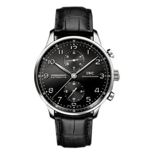 [ZF][스페셜오더]IWC-371480 아이더블유씨 포르투기저 크로노그래프 스틸 블랙다이얼 워치 41mm 
