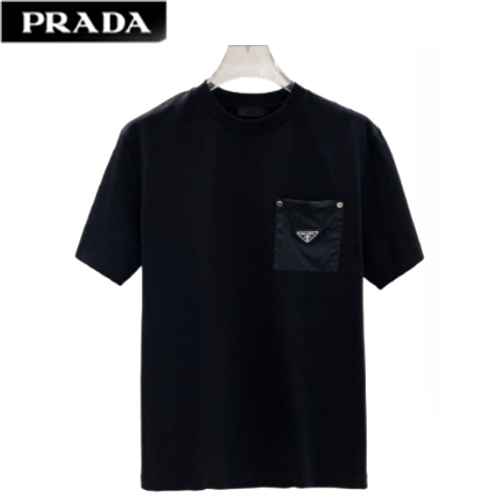 PRADA-03278 프라다 블랙 트라이앵글 로고 티셔츠 남여공용
