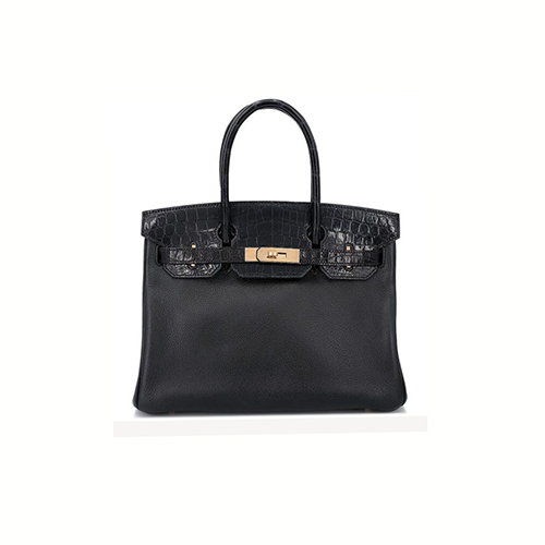 [스페셜오더]HERMES-에르메스 블랙 악어가죽/토고가죽 벌킨 25