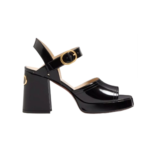 VALENTINO-7W2S0MI 발렌티노 화이트 포셋 폴리시드 카프스킨 플랫폼 샌들