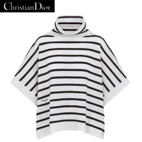 DIOR-07268 디올 화이트/블랙 스트라이프 티셔츠 여성용