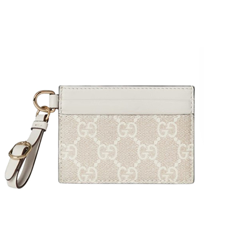 [스페셜오더]GUCCI-819121 9641 구찌 화이트 GG 엠블럼 스트랩 카드 케이스
